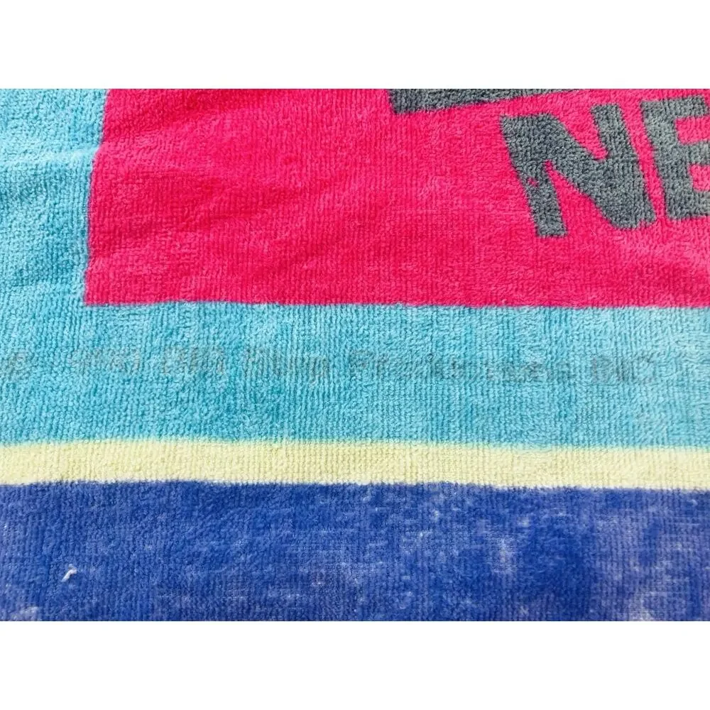 Vintage New Kids On The Block Beach Towel Retro 1990 Purple 46”X24” Magenta Teal